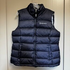 Free Country Women’s Down Filled Puffer Vest Full Zip‎ Blue Size XL